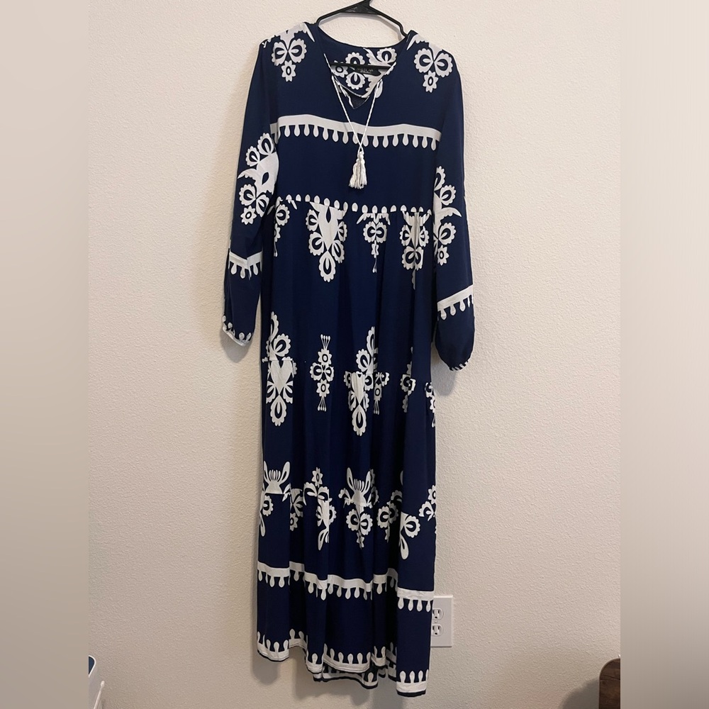 Long navy dress